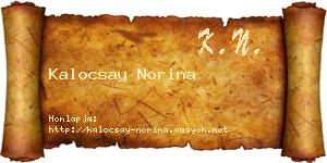 Kalocsay Norina névjegykártya